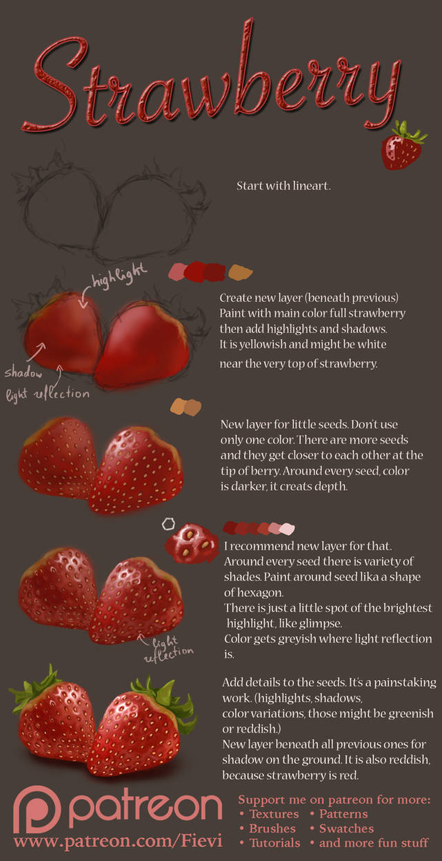 Strawberry tutorial by Fievy on DeviantArt