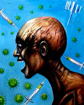 Transhuman (Fully Boosted) oil on canvas 40cm x 50