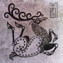 Twisted  Deer in Scythian tattoo style