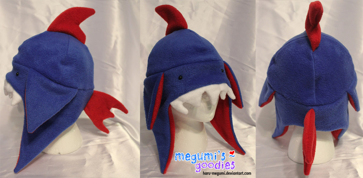 Crazy Blue n Red Shark hat