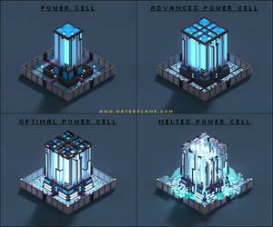 Power Cell - RTS concept - Voxel art