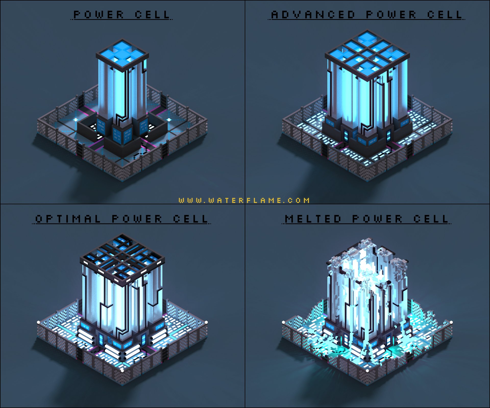 Power Cell - RTS concept - Voxel art