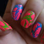 Lisa frank inspired 80s nails