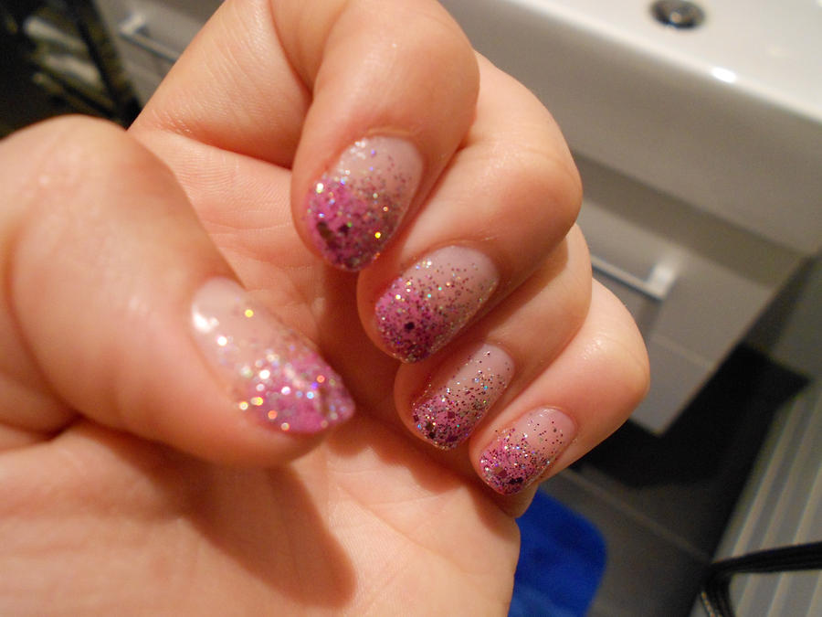 pink glitter ombre nail art by YoureSoHeartcore on DeviantArt.