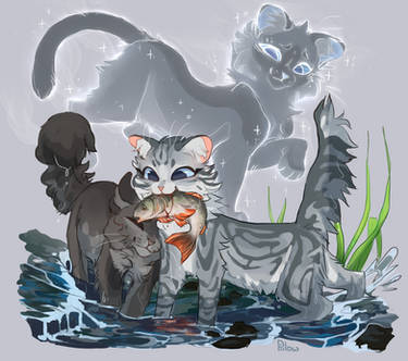 Midnight and Her Kits by ShyheartTheCat on DeviantArt