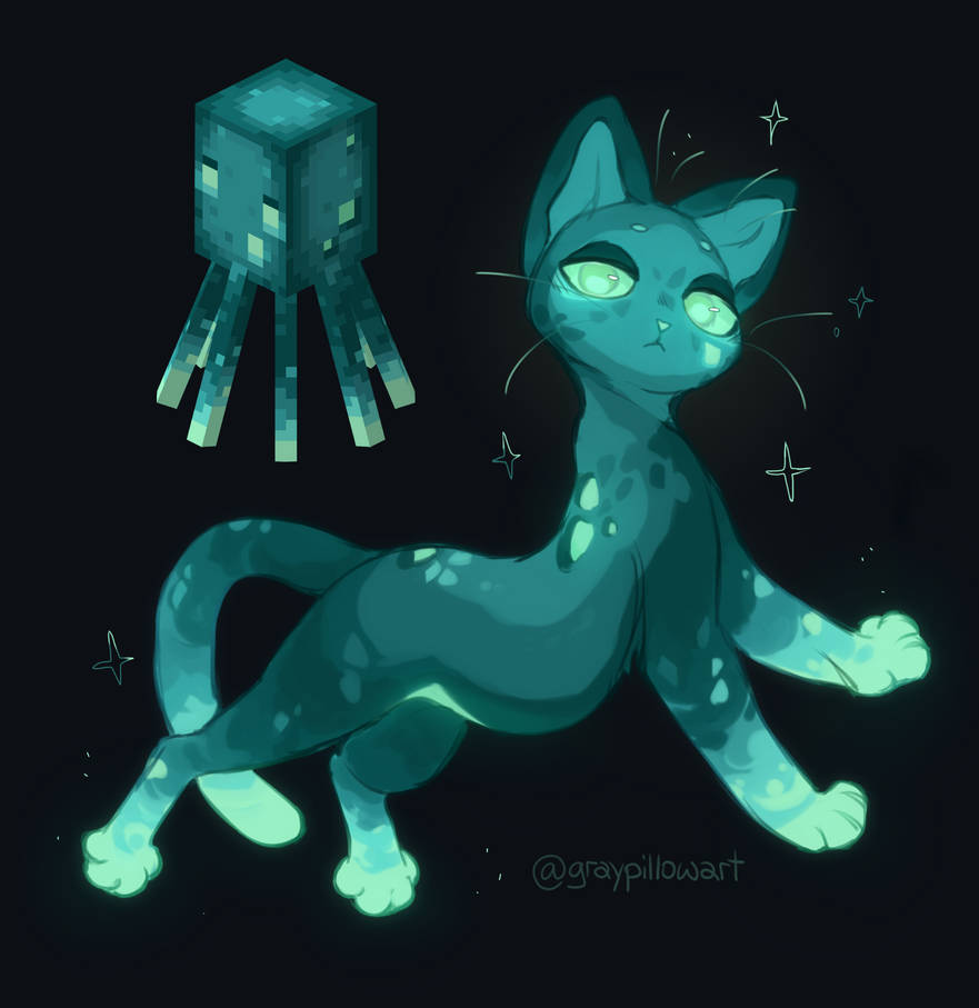glowing squid cat by GrayPillow on DeviantArt