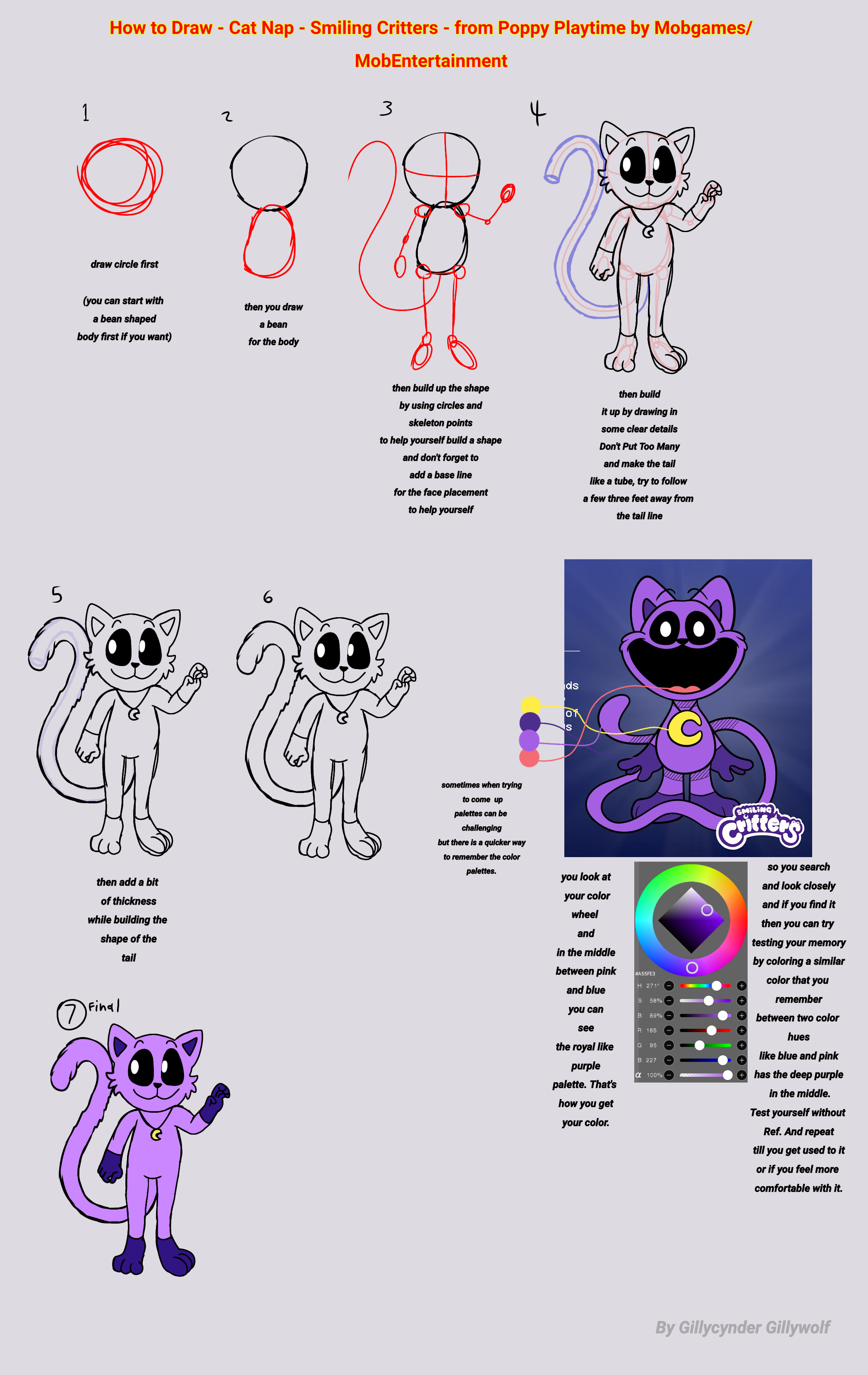 How To Draw Cat Nap by gillycynder13 on DeviantArt