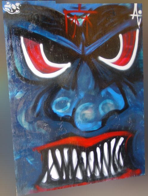 Spraypainted Evil Face