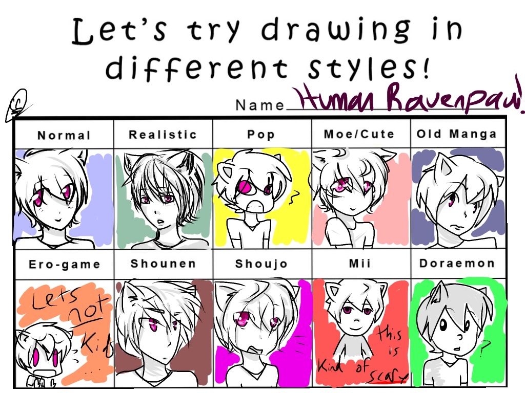 Let'strydrawingindifferentstyles! Meme: Ravenpaw