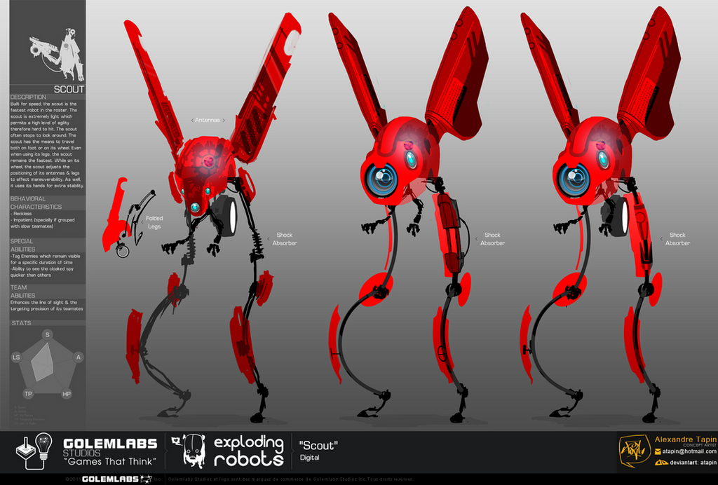 Exploding Robots | Concept Robot - Scout by atapin on DeviantArt