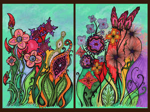 Fleurs Sauvages Diptych