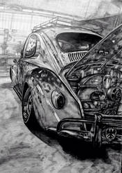 VW Beetle rat rod drawing 
