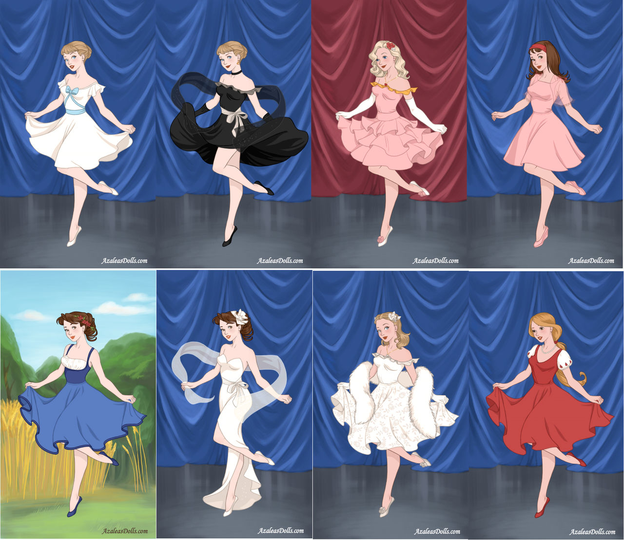 pin up princess dress up Vintage Princess Pin-up Clipart: Retro Girl Watercolor PNG Bundle (commercial Use)
