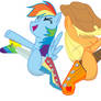 Rainbow And Applejack Rock On