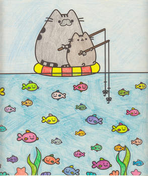 Pusheen Fishing