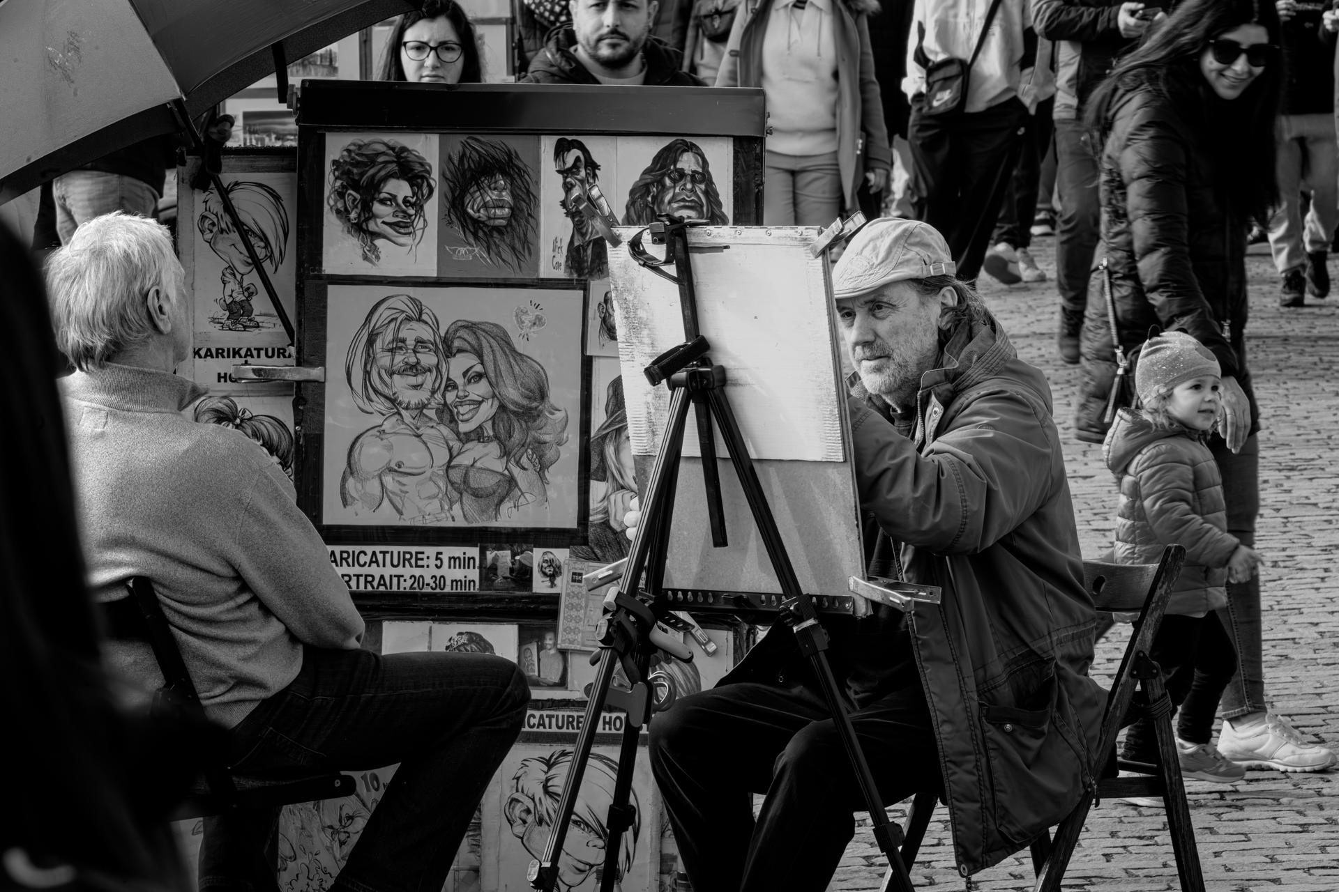 Street portrait artist by OlegsVeramejs on DeviantArt