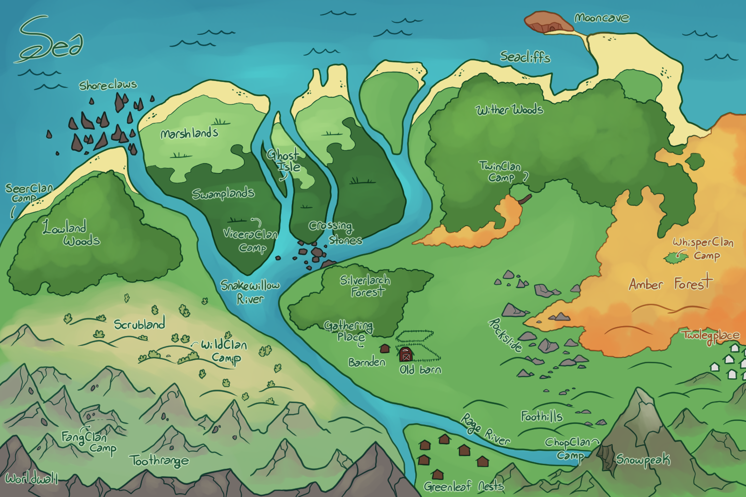 Borderless Map With Rivers Clan Map (Borderless) by Hannah--Bug on DeviantArt