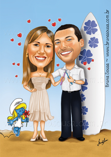 Caricatura: Thais e Raphael