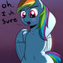 Rainbow Dash blushes