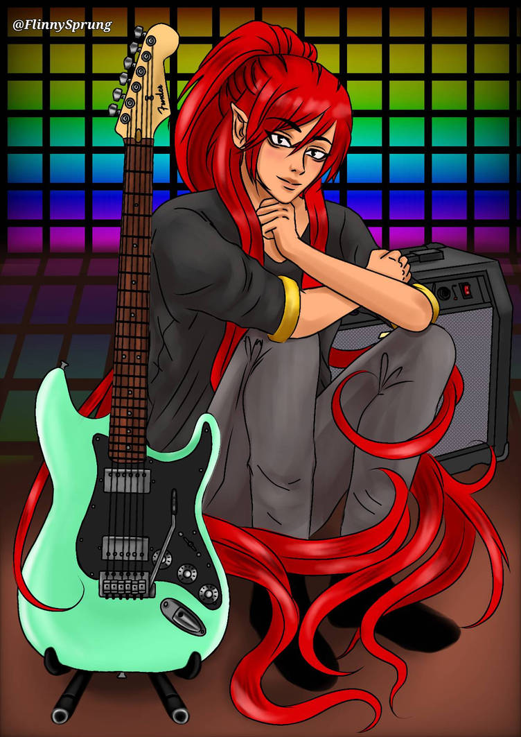 Red-haired rock star by FlinnySprung on DeviantArt