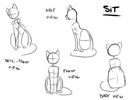 TUTORIAL - How to Draw a Cat - Sit Position