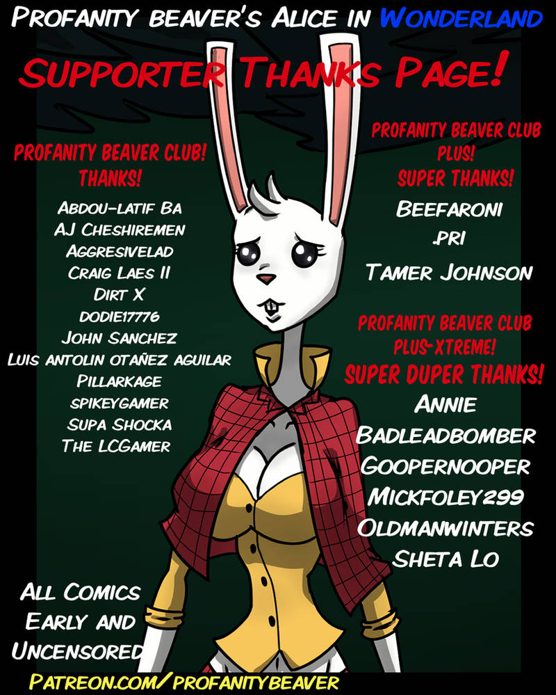 Alice Beaver Alice in Wonderland - Supporter Thanks! by ProfanityBeaver on DeviantArt