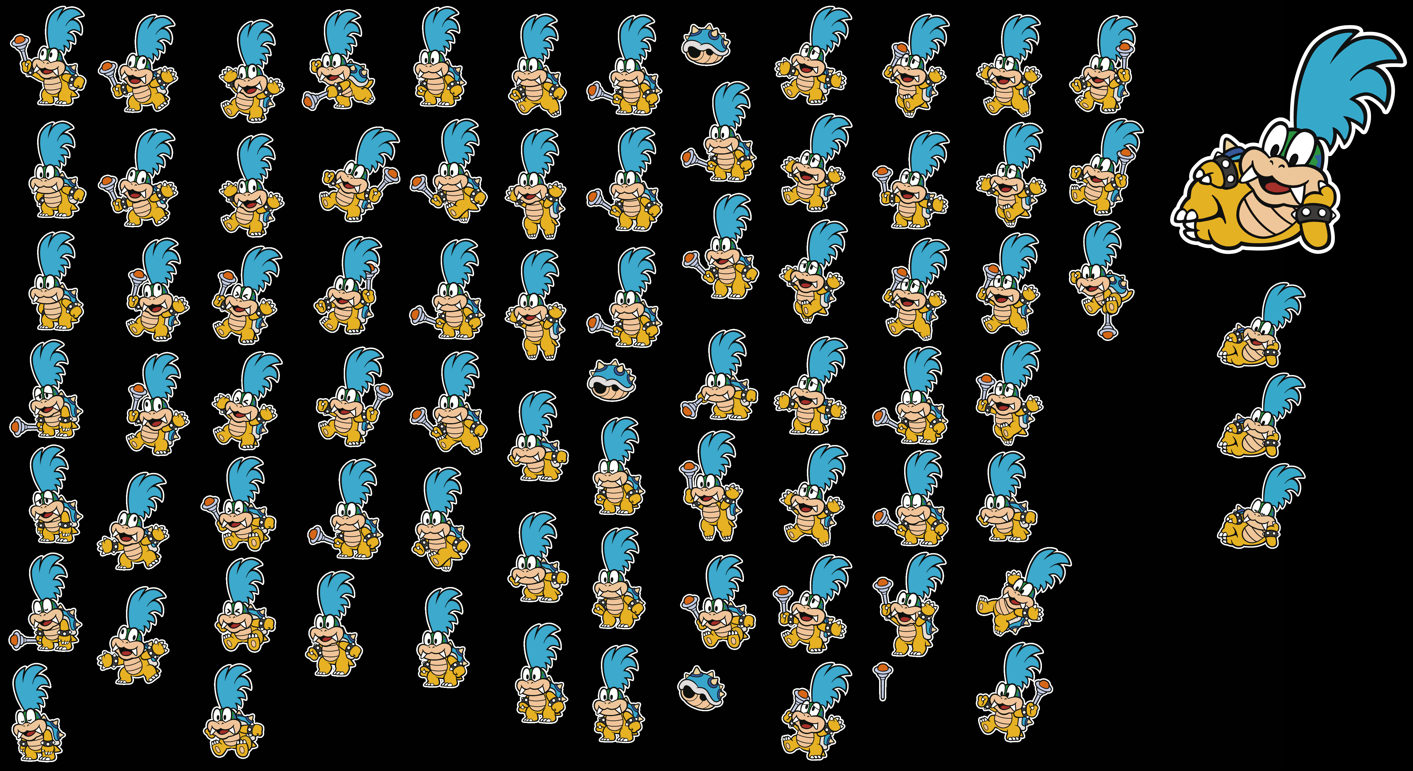 Larry Koopa Paper Mario Color Splash sprite sheet by GoldyFish110 on ...