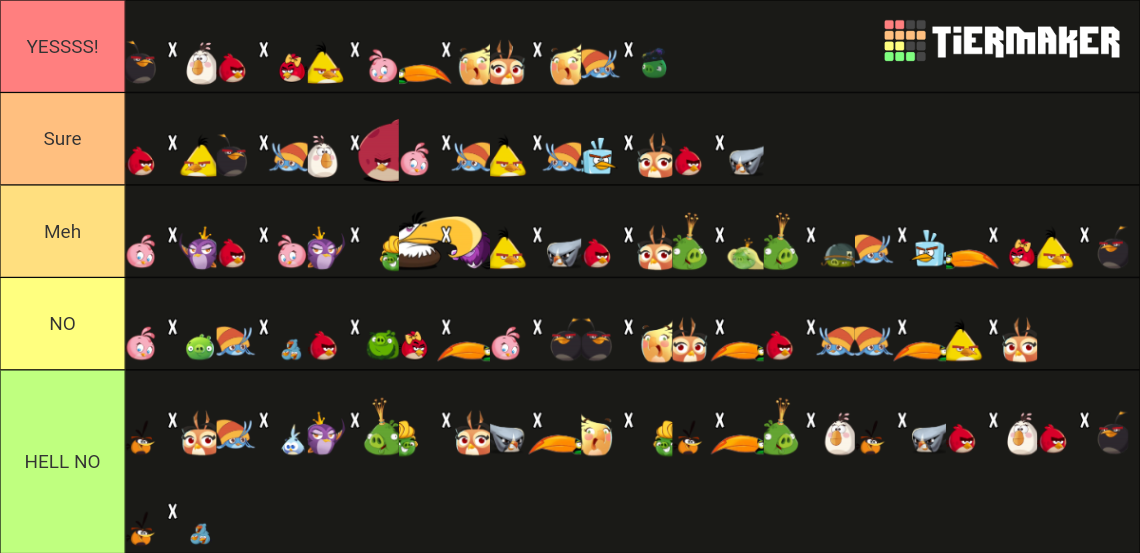 Angry birds ship tier list by Jadethemogirl2008 on DeviantArt