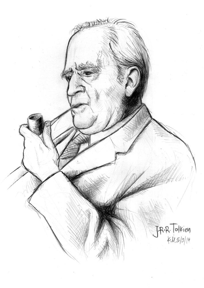 J.R.R. Tolkien -portrait by KyrMaur on DeviantArt