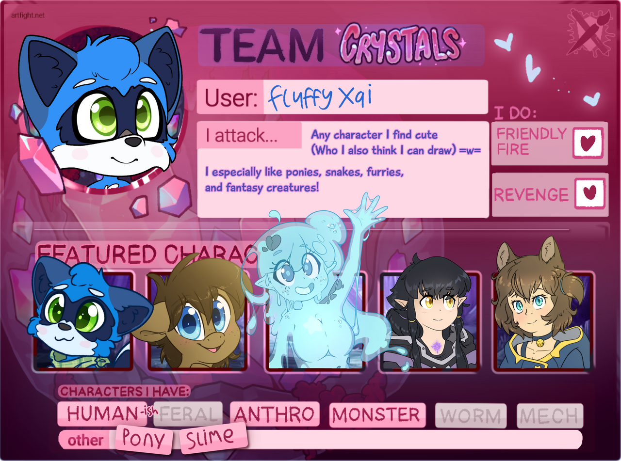 Artfight 2025 Xai crystals card by FluffyXai on DeviantArt