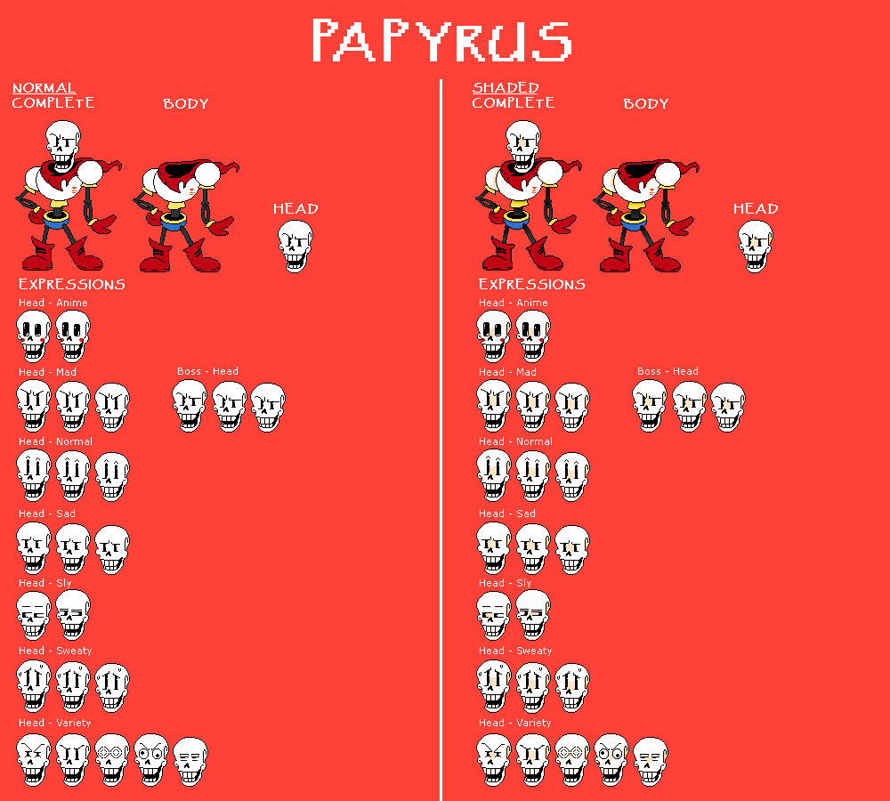 Papyrus Sprite Sheet (Colorized) Ver. 1 by DevTal12 on DeviantArt