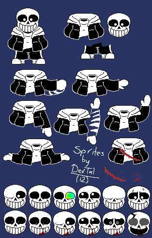 Undertale Sans Sprite Sheet Black And White By Devtal12 On Deviantart