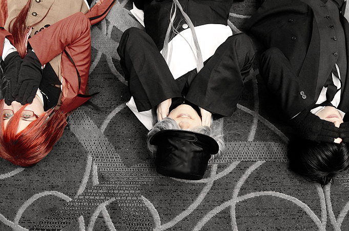 Kuroshitsuji Grell Cosplay: Hear See Speak No Evil