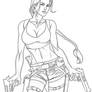Lara croft line art