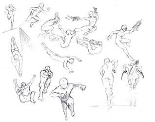 Action poses 4 leaping, diving