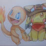 Pikachu and Charmander