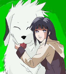 -Hinata and Akamaru-