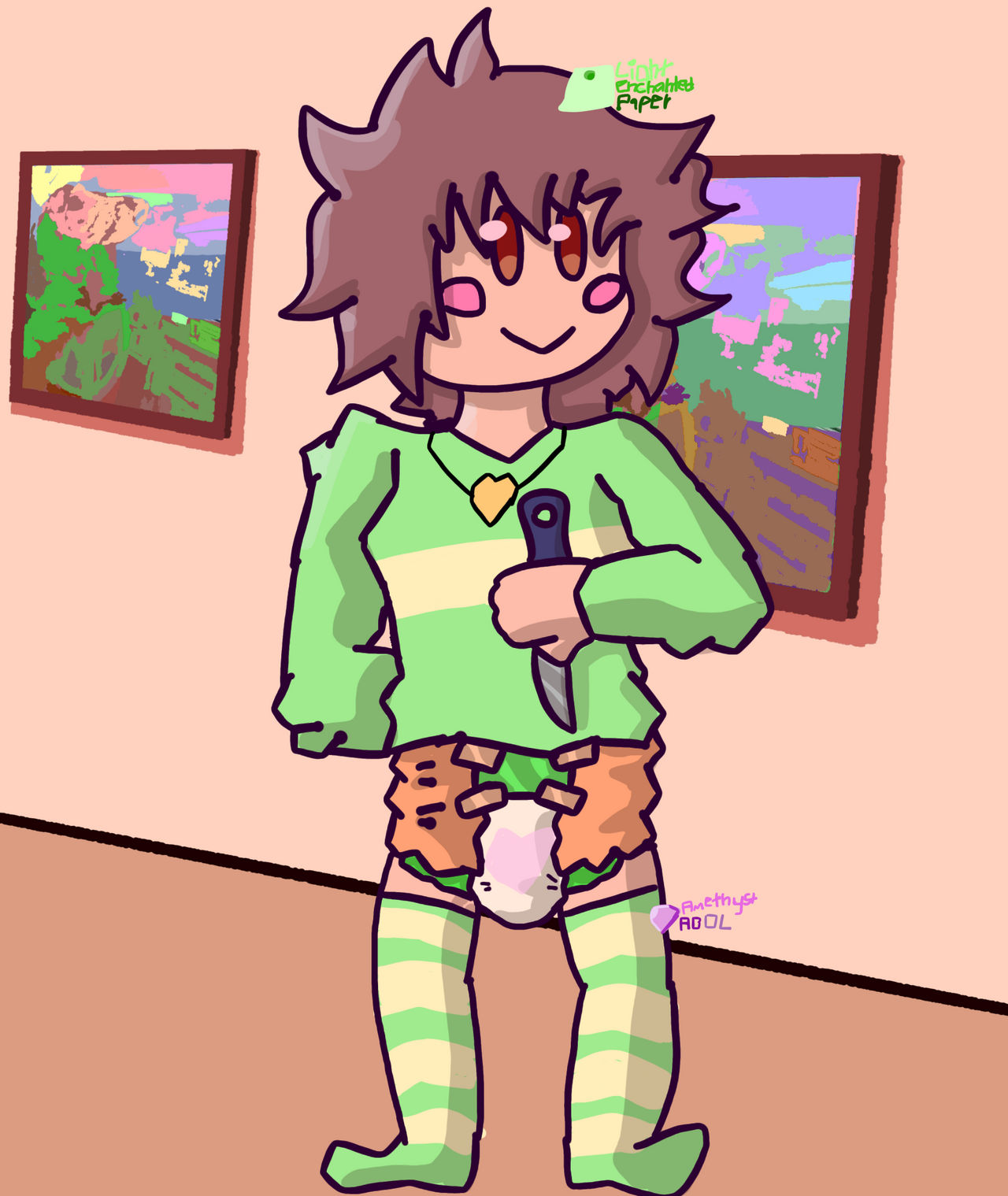 Undertale Abdl - Chara In diapers by lightenchantedpaper on DeviantArt