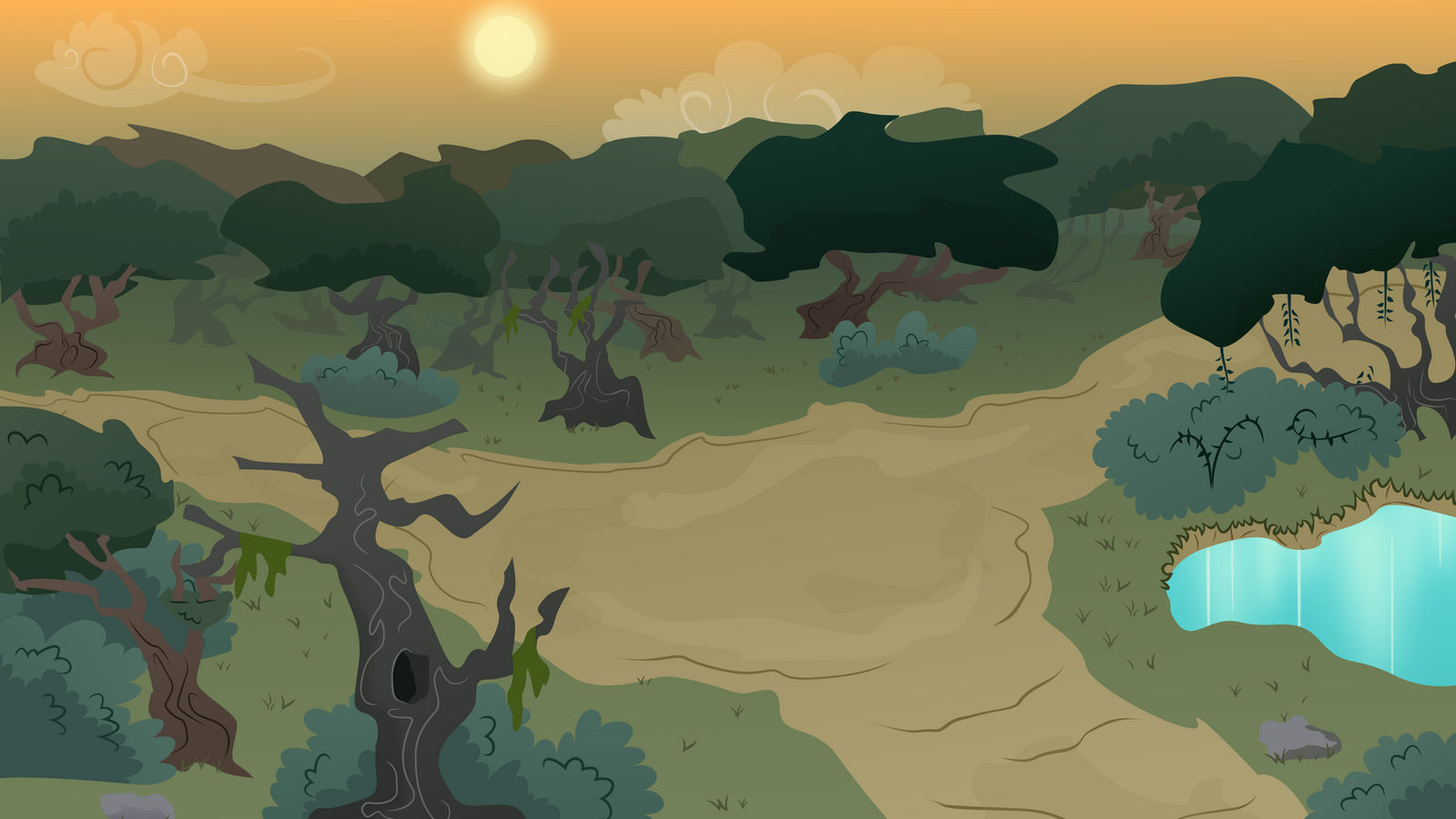 MLP Background- Forest At Dusk