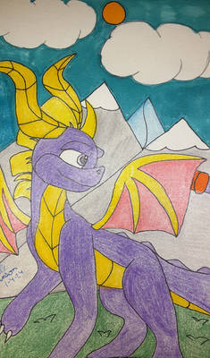 Spyro Near The Mountains Sketch #2