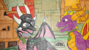 Spyro and Cynder Redraw Sketch