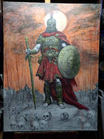 On my easel: Ares, God of War (WIP)