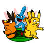 Mudkip, Pikachu and Tepig