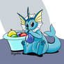 Vaporeon making water balloons