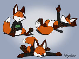 Lazy fox with space invaders sweater