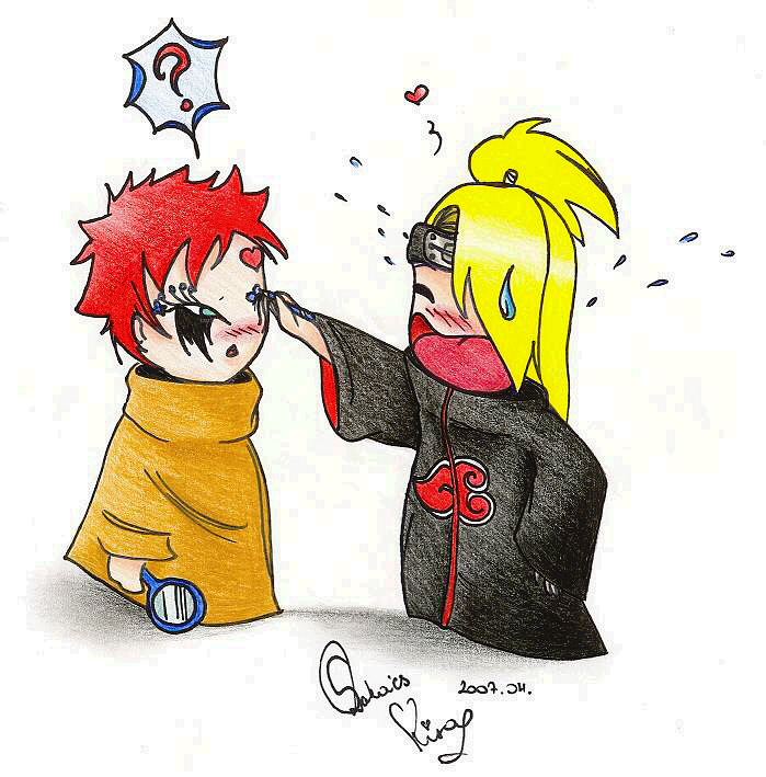 Gaara's make up...+Deidara