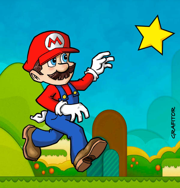 Mario Reaching Mario Bros trying to reach a star. by Grafitor-1 on DeviantArt