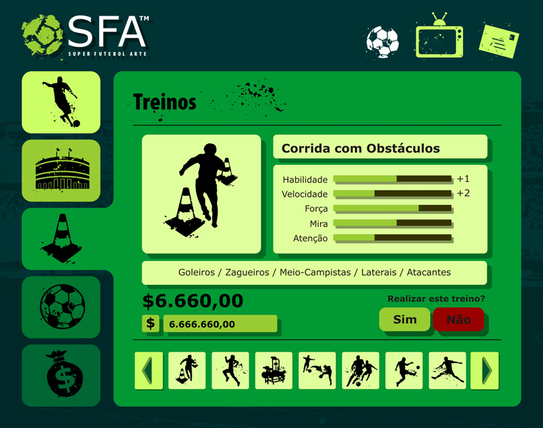 Super Futebol Arte Menu Design