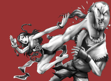 Chun-Li Air Kick on Dan Hibiki (W.I.P.)