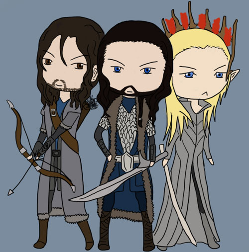 Kili, Thorin, Thranduil